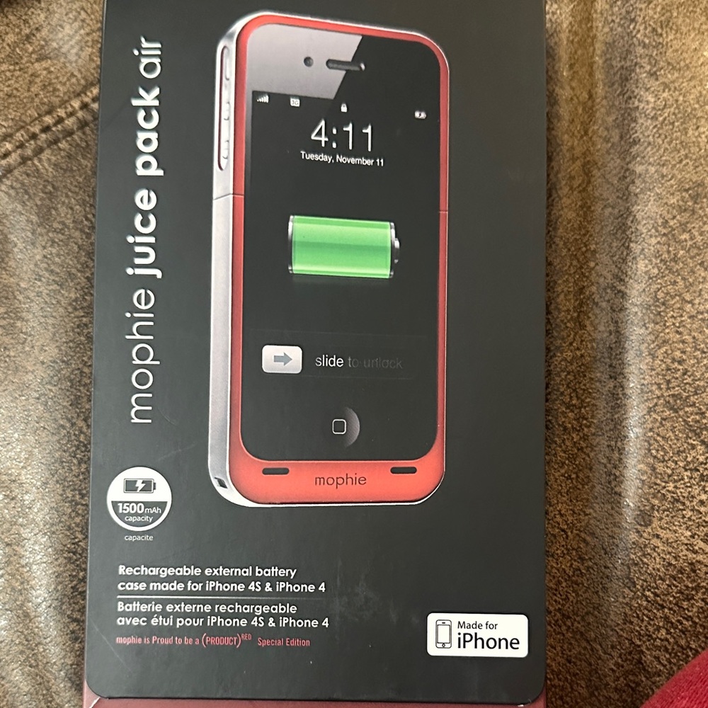 Mophie Juice Pack Air Black and Red for iPhone 4/4S